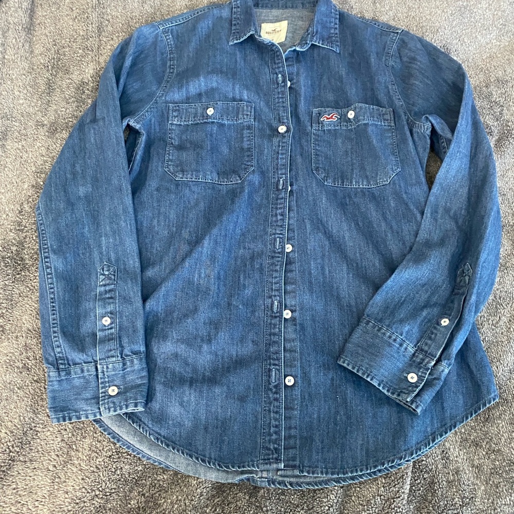 Hollister Classic Blue Denim Shirt M